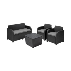 Wypoczynkowe meble ogrodowe NOVARA zestaw - stolik, sofa, fotele