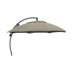 Parasol ogrodowy 375 cm z lampą EASY SUN beżowy okrągły