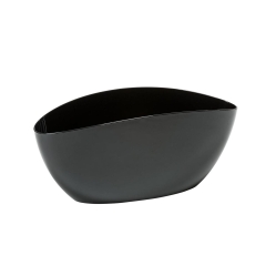 Osłonka na doniczkę 35 cm plastikowa czarna LUNA