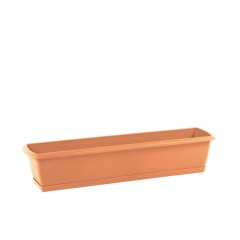 Skrzynka balkonowa 78.6 x 18.4 cm plastikowa terakota z podstawką