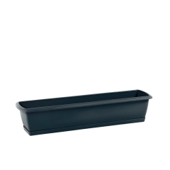 Skrzynka balkonowa 78.6 x 18.4 cm plastikowa antracytowa z podstawką