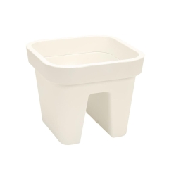 Donica balkonowa na balustradę 29 x 29 cm plastikowa kremowa LOBELIA