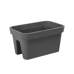 Donica balkonowa na balustradę 45 x 29 cm plastikowa antracytowa LOBELIA