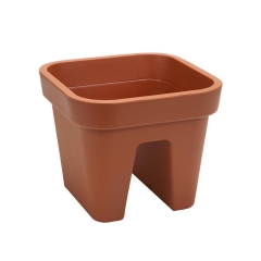Donica balkonowa na balustradę 29 x 29 cm plastikowa ceglasta LOBELIA
