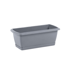 Skrzynka balkonowa 39.2 x 18 cm plastikowa szara z podstawką ISE400P
