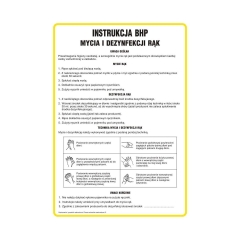 Znak informacyjny INSTRUKCJA DEZYNFEKCJI RĄK 24.5 x 35 cm