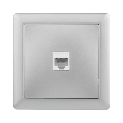 Gniazdo komputerowe RJ45 POJEDYŃCZE SLIM Srebrny LEXMAN