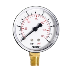 Manometr M63 R 0 - 10 BAR PIONOWY FERRO