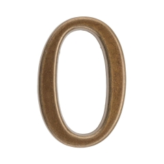 Cyfra 0 wys. 5 cm metalowa brązowa
