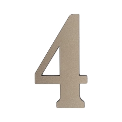 Cyfra 4 wys. 5 cm PVC srebrna