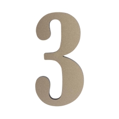 Cyfra 3 wys. 5 cm PVC srebrna