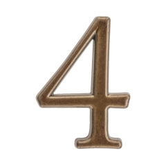 Cyfra 4 wys. 5 cm metalowa brązowa