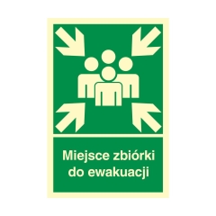 Znak informacyjny MIEJSCE ZBIÓRKI DO EWAKUACJI 22 x 15 cm