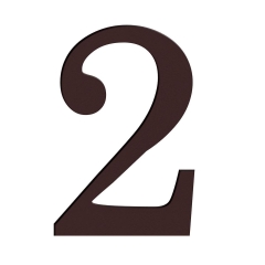 Cyfra 2 wys. 18 cm PVC brązowa