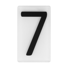 Cyfra 7 wys. 5 cm plexi czarna na białym tle