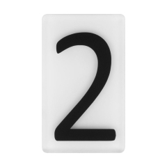 Cyfra 2 wys. 5 cm plexi czarna na białym tle