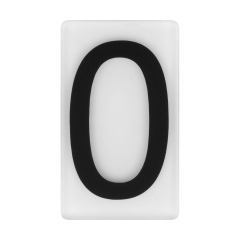 Cyfra 0 wys. 5 cm plexi czarna na białym tle