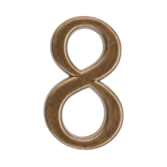 Cyfra 8 wys. 5 cm metalowa brązowa