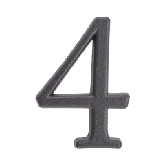 Cyfra 4 wys. 5 cm metalowa grafitowa