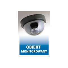 Znak informacyjny OBIEKT MONITOROWANY 14.8 x 21 cm