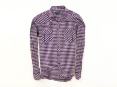 F Zara Man Mens Tailored Shirt Check Purple M