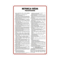 Znak informacyjny INSTRUKCJA PRZECIWPOŻAROWA 24.5 x 35 cm