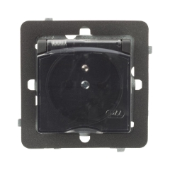 Gniazdo IP44 ROSA Czarny POLMARK