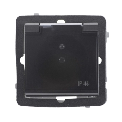 Gniazdo IP44 SONATA Czarny OSPEL