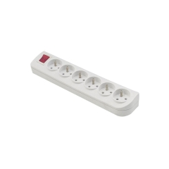 Gniazdo przedłużacza 6X2P+Z GN60 W Z WYŁĄCZNIKIEM ELGOTECH