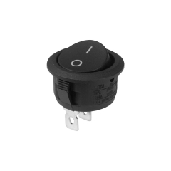 Włącznik kołyskowy OKRĄGŁY 6A 250V czarny ELGOTECH