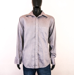 W JAEGER MENS REGULAR FIT GREY COTTON SHIRT INT XL