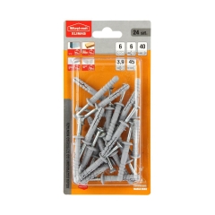 Kołek szybkiego montażu z kołnierzem 6X40MM 24 szt. WKRĘT-MET