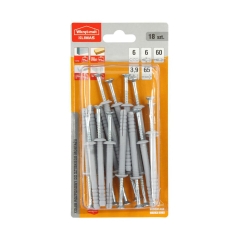 Kołek szybkiego montażu z kołnierzem 6X60MM 18 szt. WKRĘT-MET
