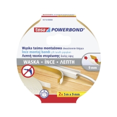 Taśma montażowa dwustronna wąska 2 szt. 5 m x 9 mm TESA