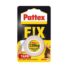 Taśma naprawcza dwustronna FIX 19 mm x 1.5 m czerwona PATTEX