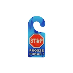 Zawieszka na klamkę STOP! PROSZĘ PUKAĆ 8 x 19 cm