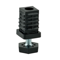 Stopka kwadratowa nogi meblowej M8 24 x 24 mm ZE ŚRUBĄ REGULACYJNĄ HETTICH