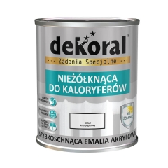 Emalia akrylowa NIEŻÓŁKNĄCA DO KALORYFERÓW 0.75 l Biała Połysk DEKORAL