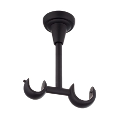 Wspornik do karnisza 25/19 mm sufitowy podwójny czarny mat 130 mm INSPIRE