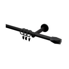 Karnisz Heksagon 160 cm pojedynczy czarny mat 19 mm Inspire