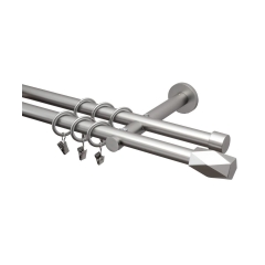 Karnisz Heksagon 160 cm podwójny chrom mat 19 mm Inspire