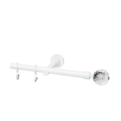 Karnisz Prado Crystal 160 cm pojedynczy biały 19 mm