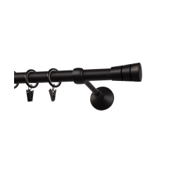 Karnisz Sycylia 160 cm pojedynczy czarny mat 19 mm