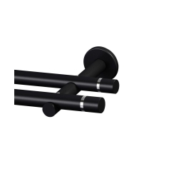 Karnisz Tokyo 160 cm podwójny czarny mat 19 mm