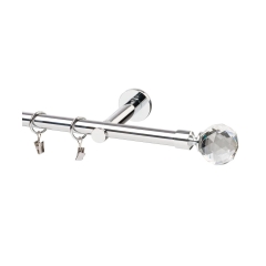 Karnisz Prado Crystal 160 cm pojedynczy chrom 19 mm