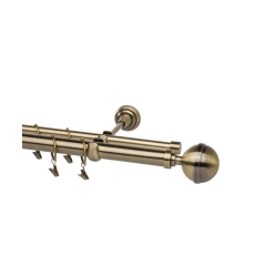 Karnisz Kula Elegant 160 cm podwójny złoty 25/16 mm