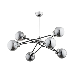 Lampa wisząca SAGITO CHROM srebrno-czarna E14 ALFA