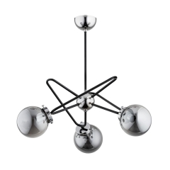 Lampa wisząca SAGITO CHROM czarna z chromem 3 x E14 ALFA