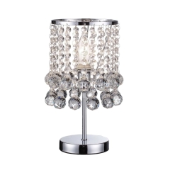 Lampa stołowa LONDON CRYSTAL z kryształkami chrom E14 REALITY