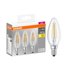 Żarówka LED 3 szt. E14 4 W = 40 W 470 lm Ciepła OSRAM